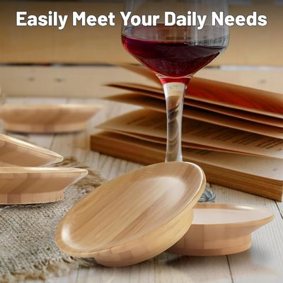 Сделайте свою вечеринку выделяться Бамбук деревянный винный стакан Topper для винного стакана чашки подставки