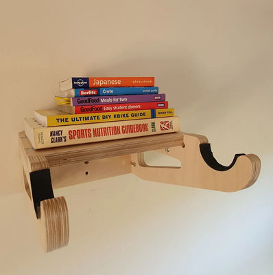 Гостиная Деревянный велосипед на стену с полкой Многофункциональный и умный дизайн хранения