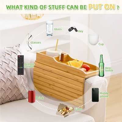 Переносной диван ручной поднос Стол натуральный бамбуковый диван Диван Часодержатель с глянцевой ламинировкой