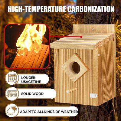 Коробка для гнездования голубых птиц с деревянной конструкцией и водонепроницаемой распыльной краской