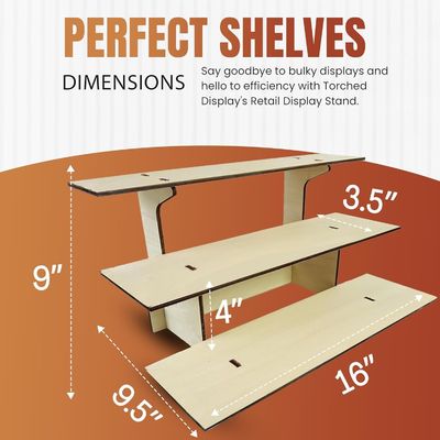 Глянцевая ламинация 3-уровневая прямая деревянная розничная стойка для столов с полками