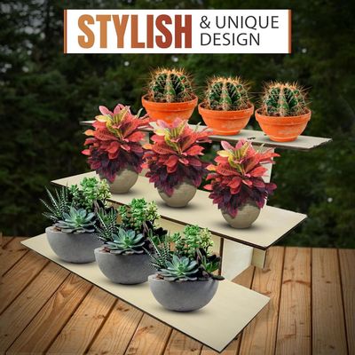 Глянцевая ламинация 3-уровневая прямая деревянная розничная стойка для столов с полками