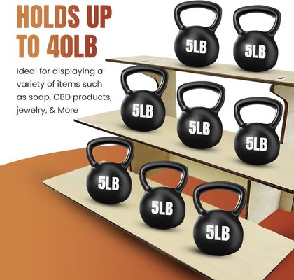 Глянцевая ламинация 3-уровневая прямая деревянная розничная стойка для столов с полками