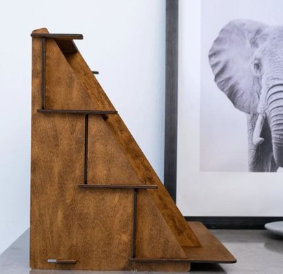 Горячий деревянный триуровневый ювелирный стенд с индивидуальным дизайном шелковой печати