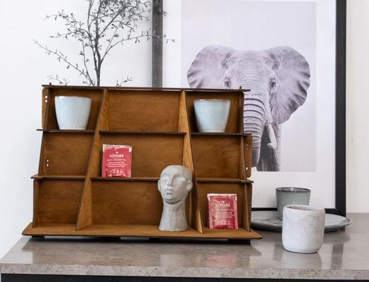 Горячий деревянный триуровневый ювелирный стенд с индивидуальным дизайном шелковой печати