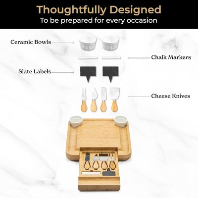 Настройка для бамбука натурального цвета Сырная доска и нож