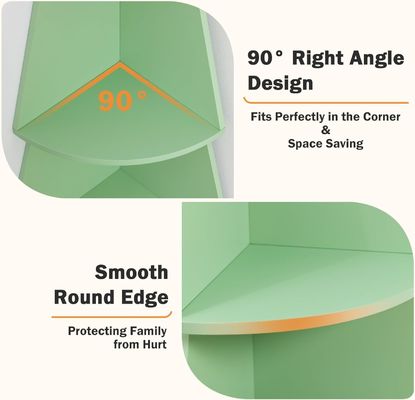 Дизайн стиль современные высокие угловые полки для детей 5 уровень деревянная книжная полка угловая книжная полка