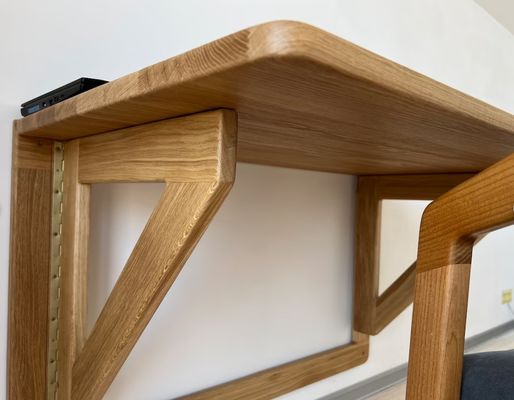 202407 Дубовый стенный стол складной рабочий стол для домашнего офиса Офисное здание Печать сгорела