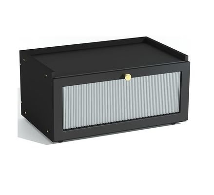 Подарочный пакет 2-слойный большой современный бамбуковый черный хлебный ящик деревянный хлебный контейнер с окном