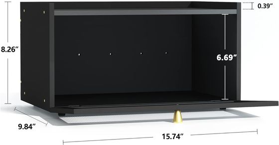 Подарочный пакет 2-слойный большой современный бамбуковый черный хлебный ящик деревянный хлебный контейнер с окном