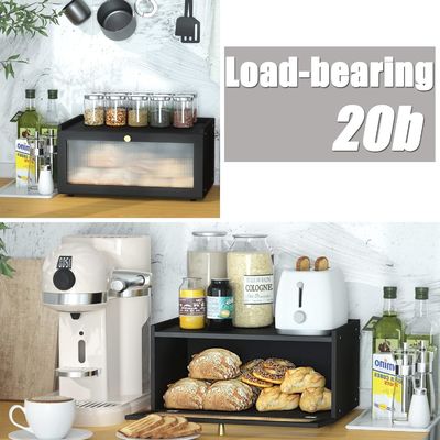 Подарочный пакет 2-слойный большой современный бамбуковый черный хлебный ящик деревянный хлебный контейнер с окном