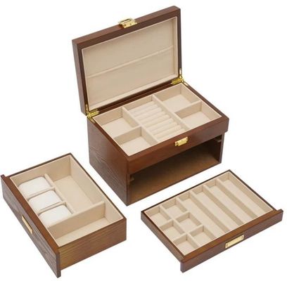 3 уровень Ручно изготовленный кристаллический замок ювелирный организатор чехол для сережек Кольцо Часы