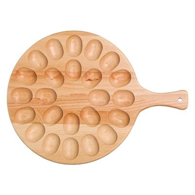 Двадцатидвухствольная деревянная поднос для хранения кухонной посуды толстый и разложенный пластинка круглый дизайн