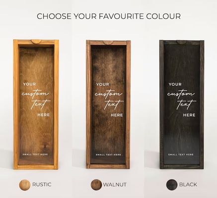 Четырехугольная деревянная винная коробка с выгравированной индивидуальной бутылочной коробкой