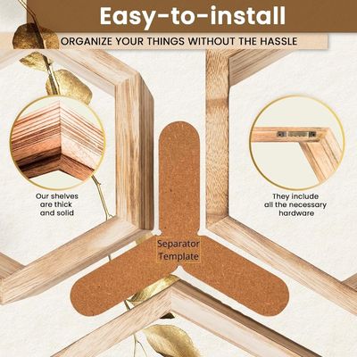 Набор из 5 шестиугольных плавучих полок с пользовательским дизайном и фоторамкой