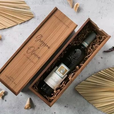 Шелковый экран печатный сосновый вино Шампанское коробка для помолвки и свадьбы 35x11x11 см