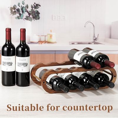Ручная работа Акация 2 Tier Wine Rack и организатор бутылок с водой для кабинета