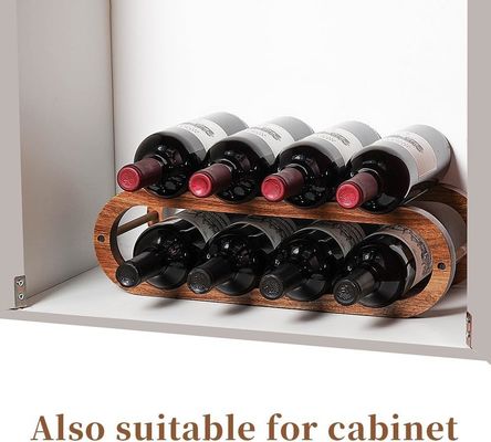Ручная работа Акация 2 Tier Wine Rack и организатор бутылок с водой для кабинета