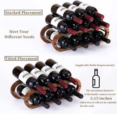 Ручная работа Акация 2 Tier Wine Rack и организатор бутылок с водой для кабинета