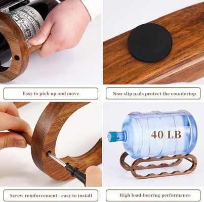 Ручная работа Акация 2 Tier Wine Rack и организатор бутылок с водой для кабинета