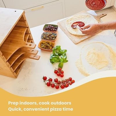 Инновационный дизайн 4 x 12 дюймов не липкие настоящие бамбуковые доски пиццы деревянный пиццерийный раковина