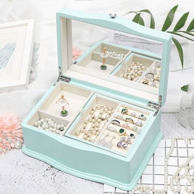 TIMBER Latest Портативная мода Большой вместимости Деревянная музыкальная ювелирная коробка для подарочного пакета