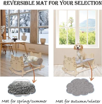 Кошачий гамак с двумя съемными крышками и поднятой деревянной рамой