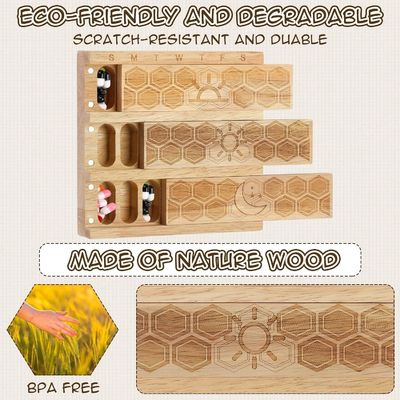 Компактный деревянный недельный организатор таблеток держатель ежедневный диспенсер таблеток сортировщик таблеток контейнеры