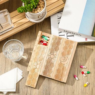 Компактный деревянный недельный организатор таблеток держатель ежедневный диспенсер таблеток сортировщик таблеток контейнеры