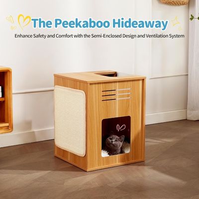 Крытые кошки Большой кошачий домик со скретч-падом