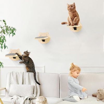 Тренировка собак 3-пакеты Котки Скалолазные полки Стенные ступени для кошек с царапиной