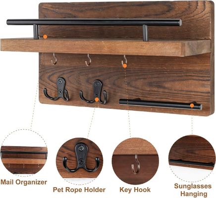 Стены Деревянный ключевой шкаф с 4 двойными крючками