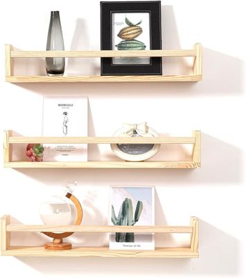 Настройка цвета твердое дерево Хранилища стойки Деревянный стенный полки для книжных украшений