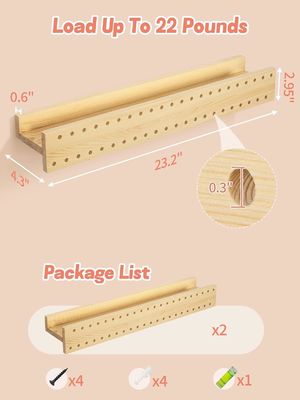 Настенная книжная полка из натурального дерева