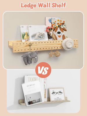 Настенная книжная полка из натурального дерева