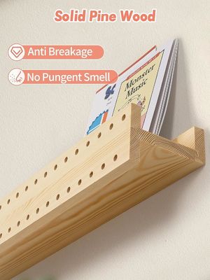 Настенная книжная полка из натурального дерева