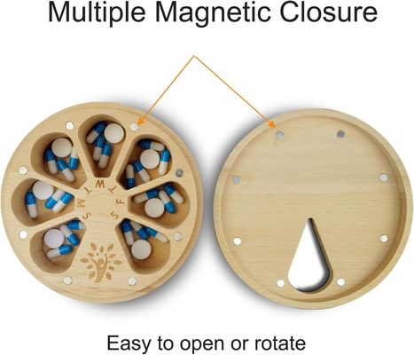 Настраиваемый держатель таблеток на 7 дней деревянный организатор недельных таблеток для лекарств и витаминов
