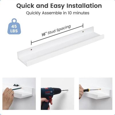 Мебель для гостиной 2 шт. Плавучие полки из твердого дерева для минималистического настенного дисплея