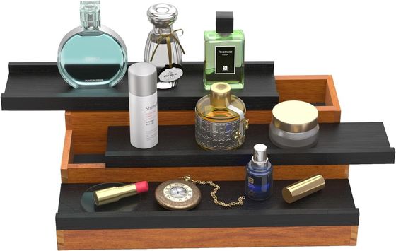 Настраиваемый логотип Приемлемый деревянный колониальный парфюмерный организатор со скрытой компоновкой