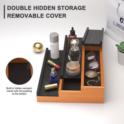 Настраиваемый логотип Приемлемый деревянный колониальный парфюмерный организатор со скрытой компоновкой