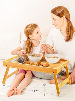 Завтрак в бамбуковой кровати столик современный дизайн 16,92 x 12,6 дюйма с складной ногой