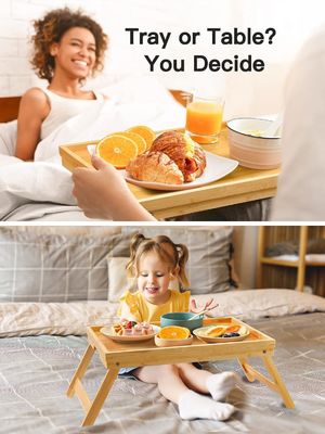 Завтрак в бамбуковой кровати столик современный дизайн 16,92 x 12,6 дюйма с складной ногой