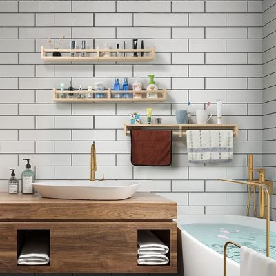 Стенная висячая полка Комплект из 3 деревянных плавучих книжных полки для декорации и хранения детской комнаты