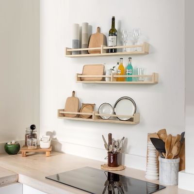 Стенная висячая полка Комплект из 3 деревянных плавучих книжных полки для декорации и хранения детской комнаты