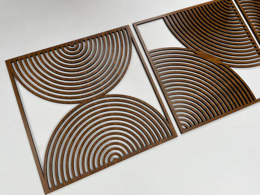 Набор из 3 подарок для дома Большой деревянный настенный рисунок с современным стилем середины века и пользовательским логотипом