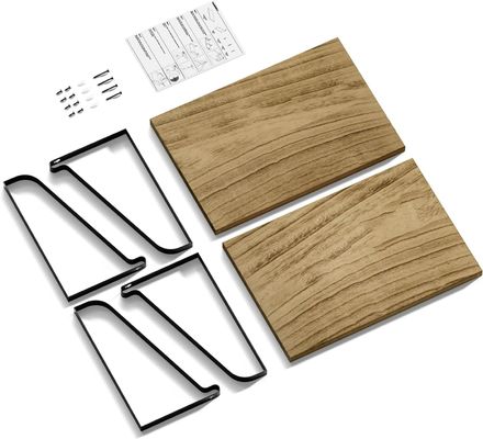 Современный набор из 2 углеродистых черных больших хранилищ L16.5 X W12 дюймов Рустические деревянные стены плавучие полки