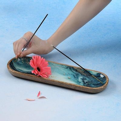 Четырёхугольный деревянный носитель для лап Industrial Gift Craft Blue Mango