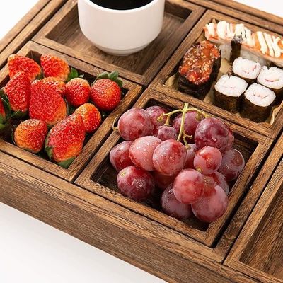 Набор из 7 деревянных блюд из акации в рустическом стиле с ручкой и бесплатным образцом