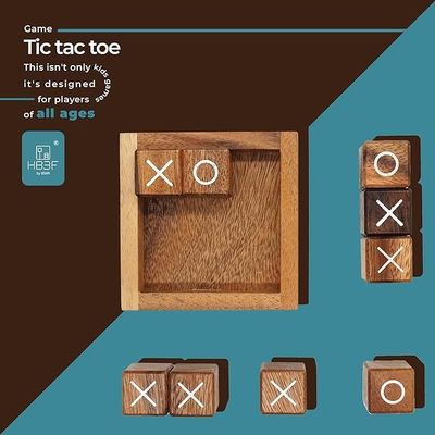 Ручно сделанный 4 дюймовый деревянный кофейный стол Tic Tac Toe для украшения стола и гостиной