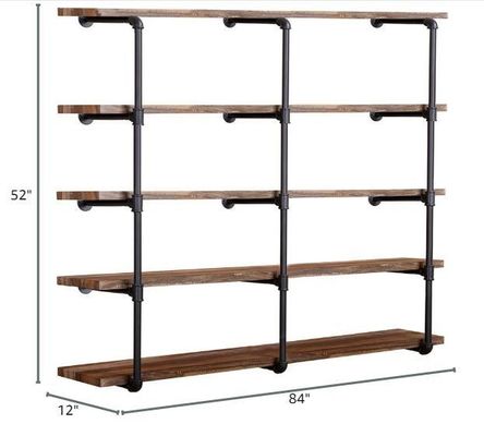 Деревянный промышленный стенный монтаж железный трубный пол для DIY открытый офис комната кухня книжная полка